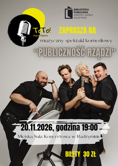 Plakat wydarzenia:  To To Impro - muzyczny spektakl komediowy „Publiczność rządzi”
